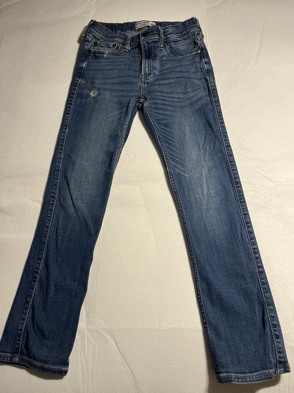 Abercrombie Kids Skinny Jeans Girls 11/12 Blue Denim Distressed Stretch Y2K